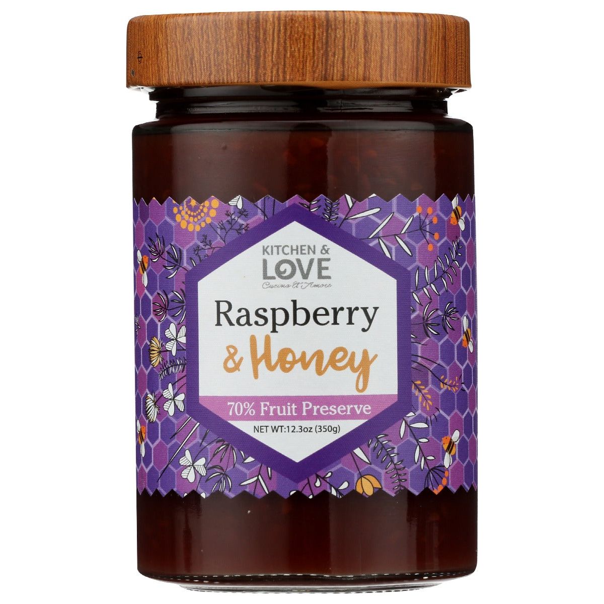 KITCHEN AND LOVE: Preserve Raspberry Honey, 12.3 oz - #tag1# - #tag2#