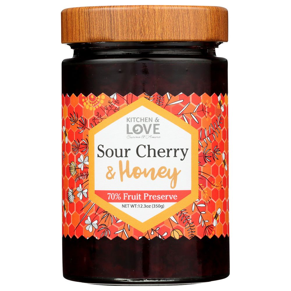 KITCHEN AND LOVE: Preserve Sour Chry Honey, 12.3 oz - #tag1# - #tag2#