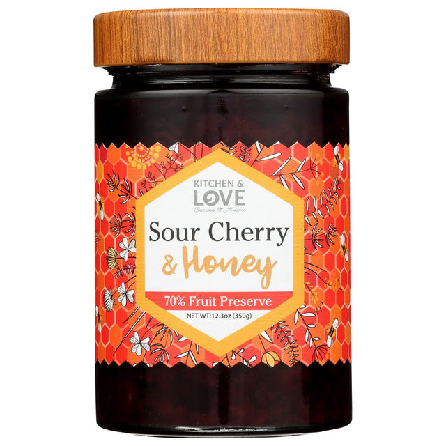 KITCHEN AND LOVE: Preserve Sour Chry Honey, 12.3 oz - #tag1# - #tag2#