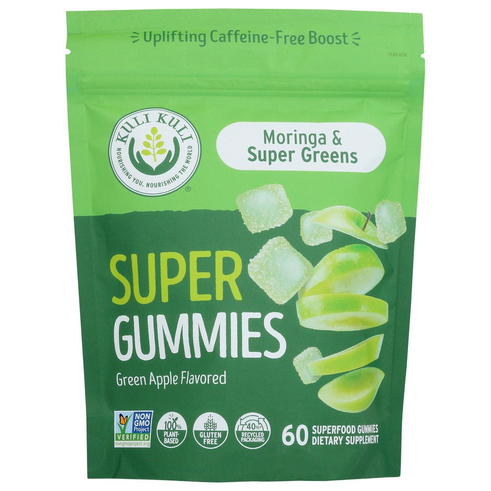 KULI KULI MO: Moringa and Leafy Green Super Gummies Green Apple Flavor, 60 pc - #tag1# - #tag2#