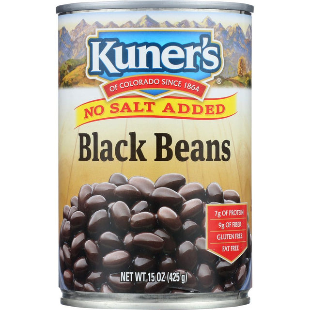 KUNER'S: Black Beans No Salt Added, 15 oz - #tag1# - #tag2#