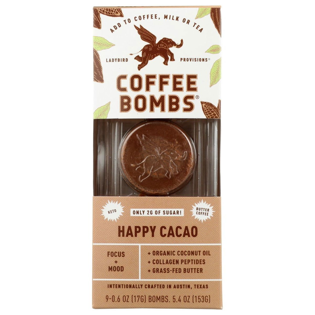 LADYBIRD PROVISIONS: Coffee Bombs Happy Cacao, 5.4 oz - #tag1# - #tag2#
