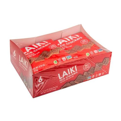 LAIKI: Red Rice with Sea Salt Rice Crackers 6 Count, 4.4 oz - #tag1# - #tag2#