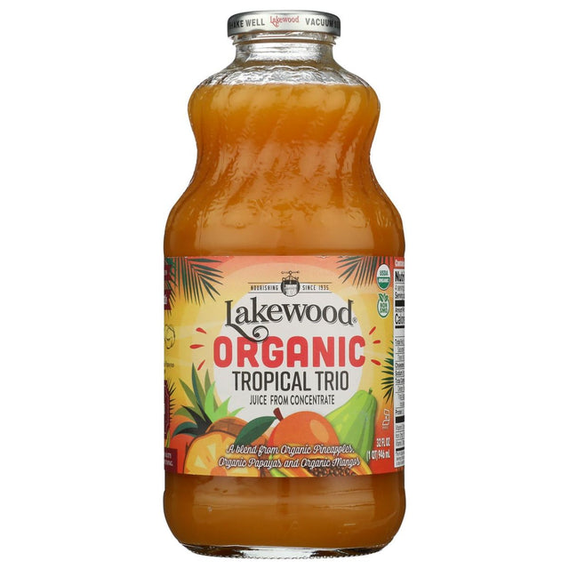 LAKEWOOD: Organic Tropical Trio Juice, 32 fo - #tag1# - #tag2#