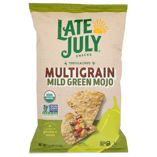 LATE JULY: Multigrain Mild Green Mojo Tortilla Chips, 7.5 oz - #tag1# - #tag2#