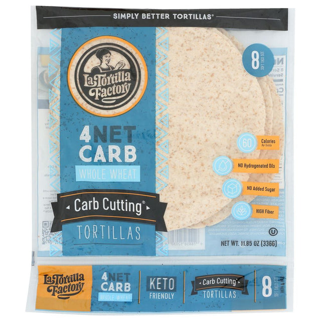 LA TORTILLA FACTORY: Carb Cutting Whole Wheat Tortillas, 11.85 oz - #tag1# - #tag2#