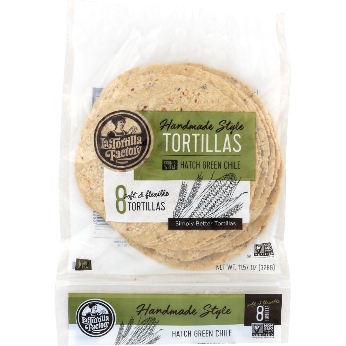LA TORTILLA FACTORY: Hand Made Corn Tortillas Green Chile, 11.57 oz - #tag1# - #tag2#