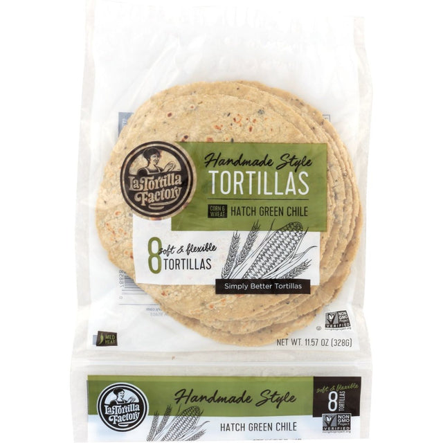 LA TORTILLA FACTORY: Hand Made Corn Tortillas Green Chile, 11.57 oz - #tag1# - #tag2#