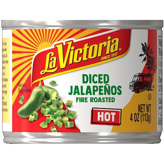LA VICTORIA: Fire Roasted Diced Jalapenos Hot, 4 oz - #tag1# - #tag2#