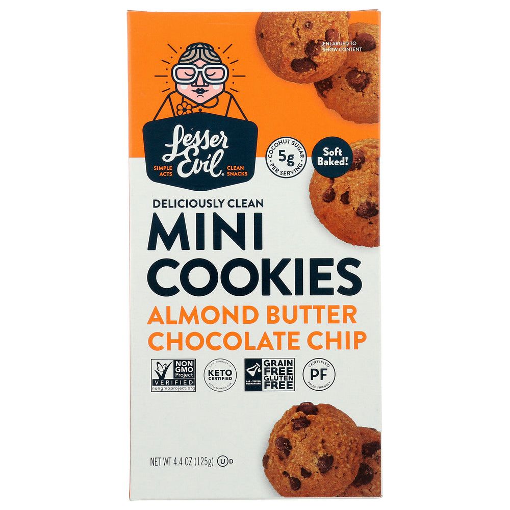 LESSER EVIL: Almond Butter Chocolate Chip Mini Cookies, 4.4 oz ...