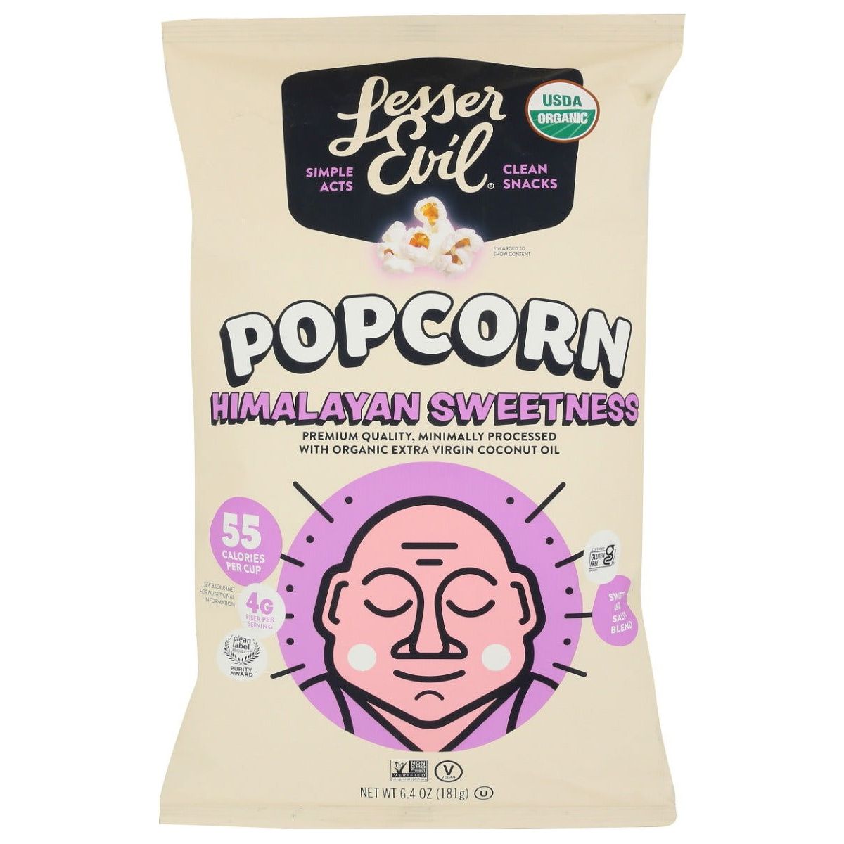 LESSER EVIL: Organic Popcorn Himalayan Sweetness, 6.4 oz - Sunshine Co Op. - #tag1# - #tag2# - #tag3# - #tag4#