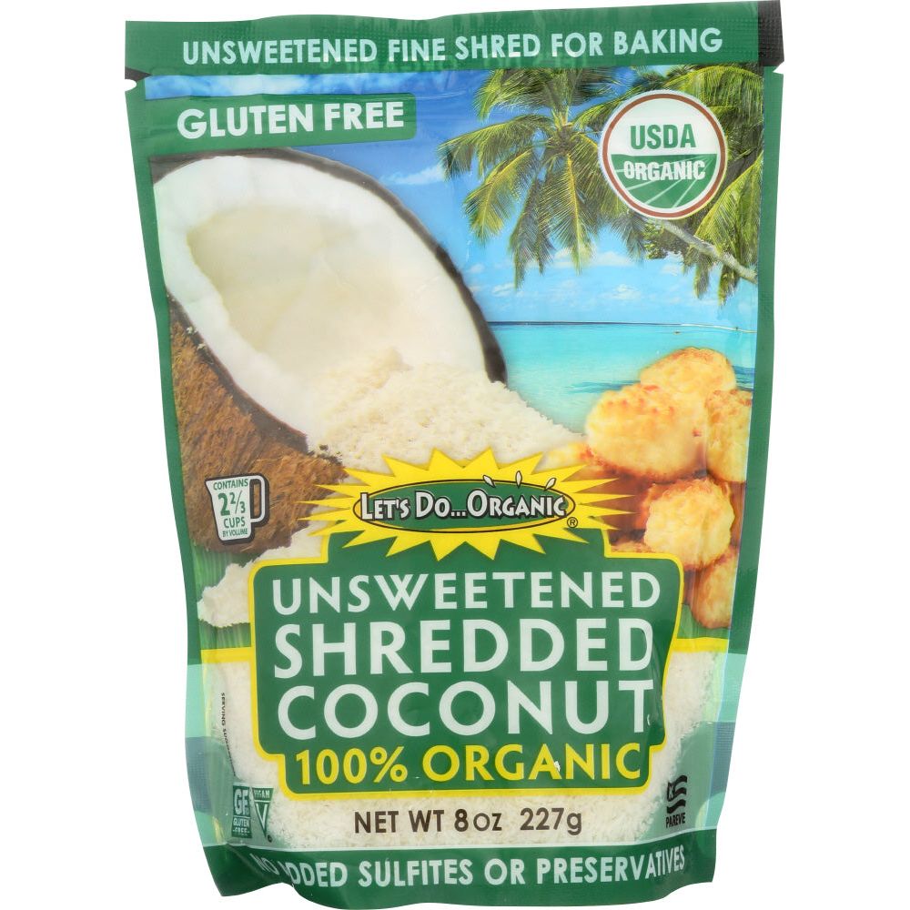 LET'S DO ORGANIC: Shredded Coconut Unsweetened, 8 oz - #tag1# - #tag2#