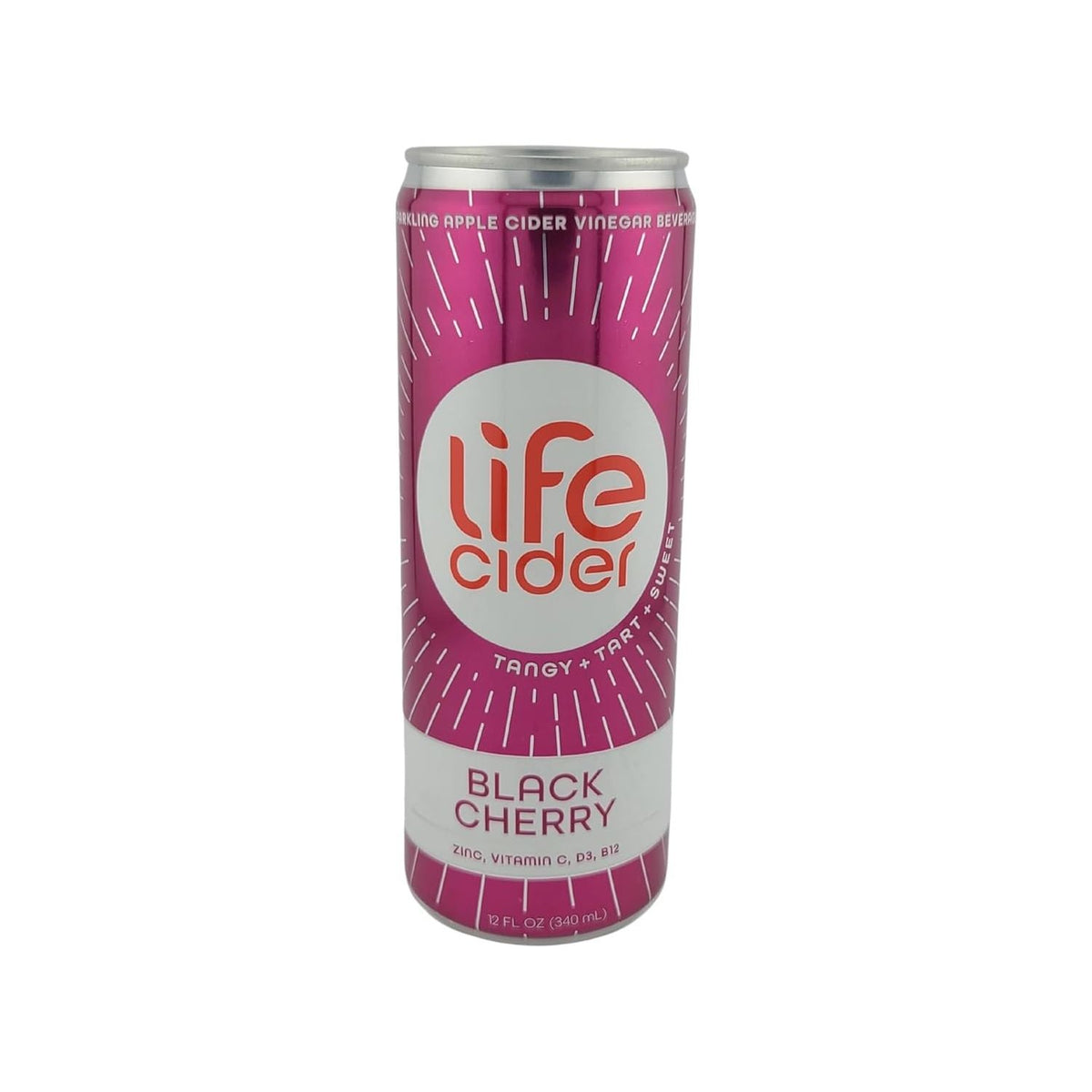 LIFE CIDER: Black Cherry Sparkling Apple Cider Vinegar Lemonade, 12 fo - #tag1# - #tag2#