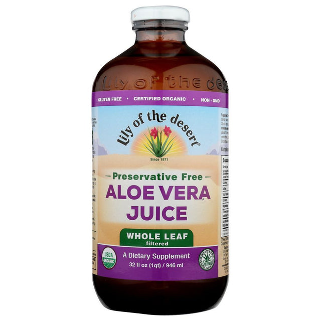 LILY OF THE DESERT: Organic Aloe Vera Juice Whole Leaf, 32 oz - #tag1# - #tag2#
