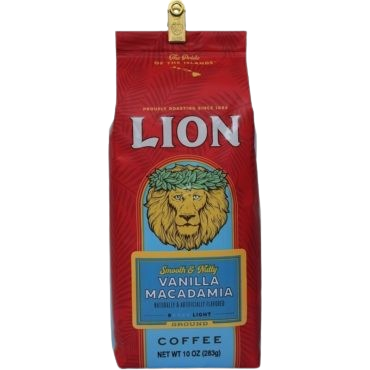 LION COFFEE: Vanilla Macadamia Nut Coffee Ground, 10 oz - Sunshine Co Op. - #tag1# - #tag2# - #tag3# - #tag4#