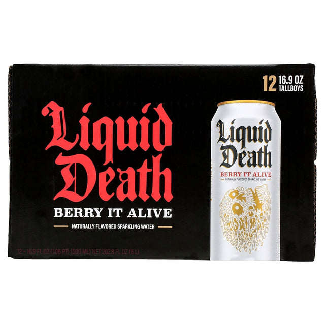 LIQUID DEATH: Berry It Alive Sparkling Water 12pk, 202.8 fo - #tag1# - #tag2#