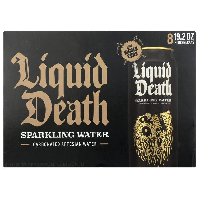 LIQUID DEATH: Sparkling Water Carbonated Artesian Water 8Pack, 153.6 fo - #tag1# - #tag2#