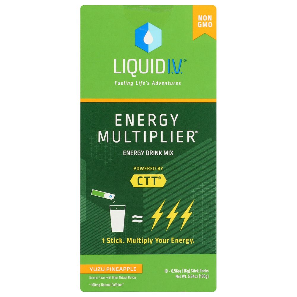 LIQUID IV: Energy Multiplier Yuzu Pineapple 10 Stick Packs, 5.64 oz - #tag1# - #tag2#