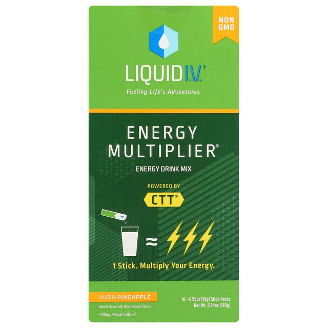 LIQUID IV: Energy Multiplier Yuzu Pineapple 10 Stick Packs, 5.64 oz - #tag1# - #tag2#