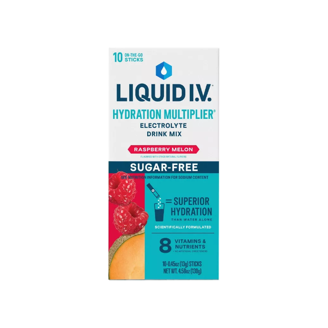 LIQUID IV: Hydration Multiplier Sugar Free Raspberry Melon 10Ct, 4.58 oz - #tag1# - #tag2#
