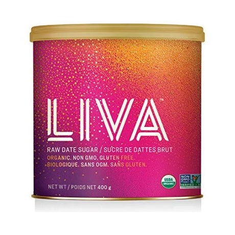 LIVA: Sugar Raw date Canister, 14.1 oz - #tag1# - #tag2#