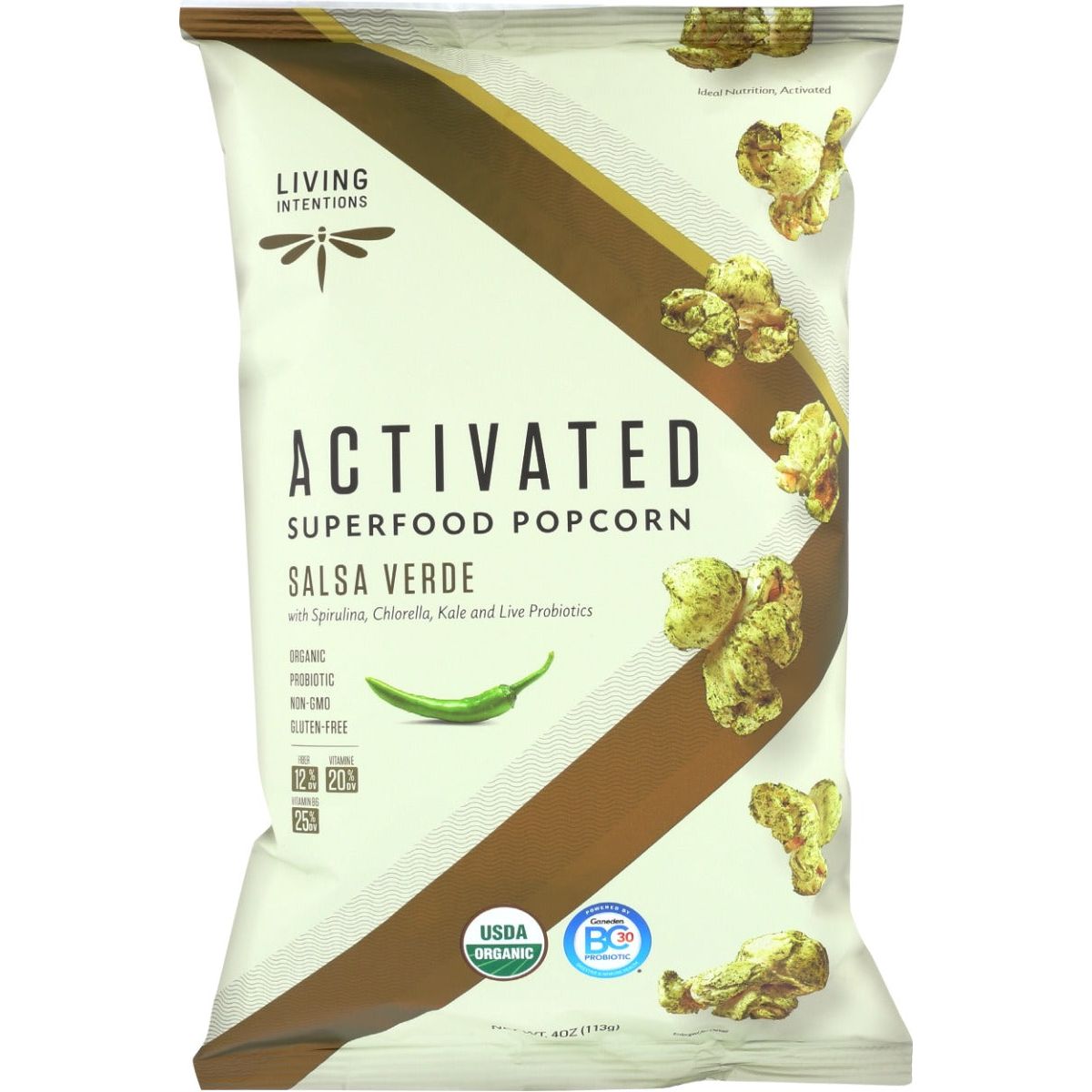 LIVING INTENTIONS: Superfood Popcorn Salsa Verde, 4 oz - #tag1# - #tag2#