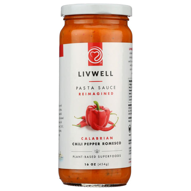 LIVWELL FOODS: Calabrian Chili Pepper Romesco Sauce, 16 oz - #tag1# - #tag2#