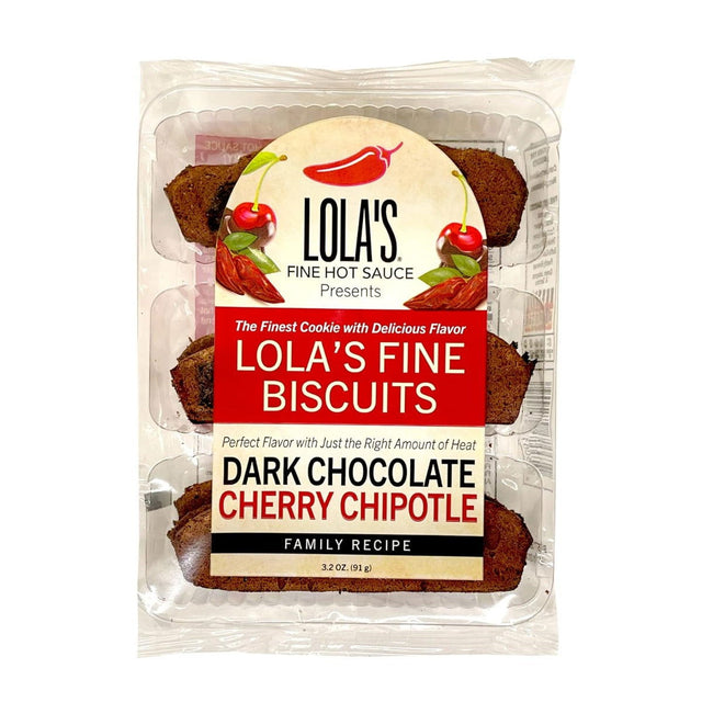 LOLAS FINE HOT SAUCE: Biscuit Dark Chocolate Cherry Chip, 3.2 oz - #tag1# - #tag2#
