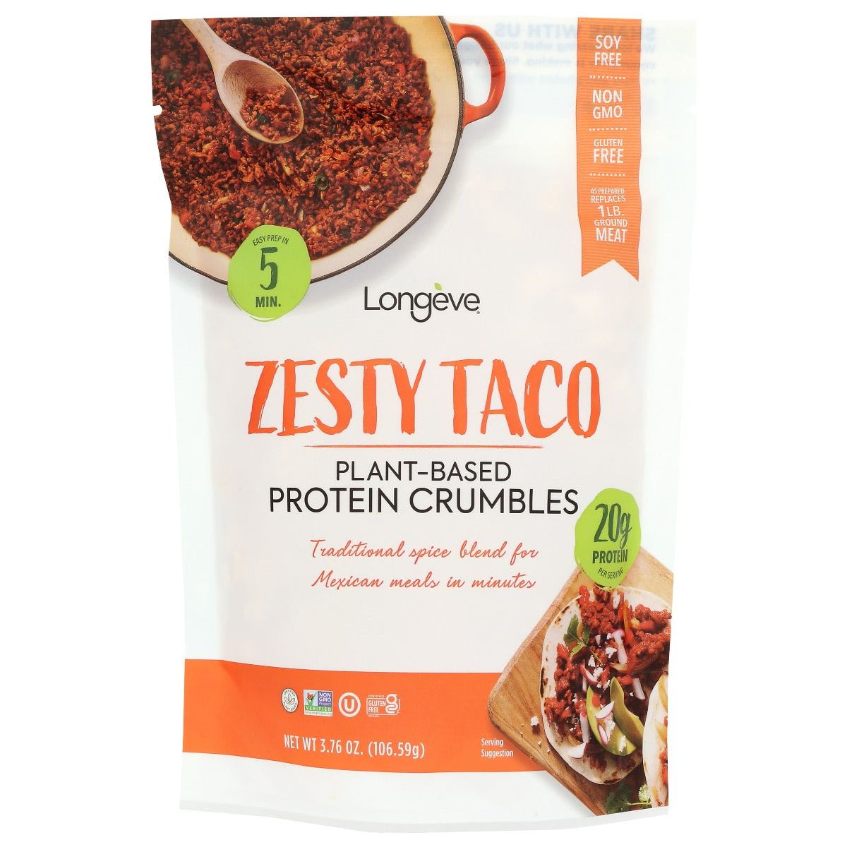 LONGEVE BRANDS: Protein Crumble Taco, 3.76 oz - #tag1# - #tag2#