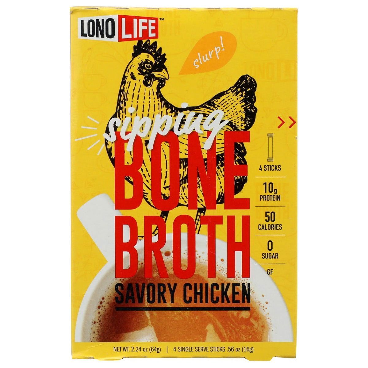 LONOLIFE: Savory Chicken Bone Broth Stick 4Pk, 2.24 oz - Sunshine Co Op. - #tag1# - #tag2# - #tag3# - #tag4#