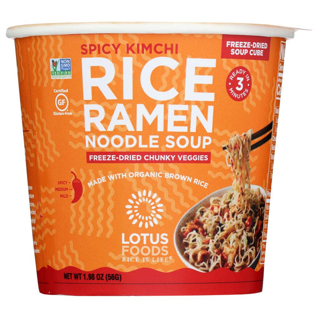 LOTUS FOODS: Spicy Kimchi Rice Ramen Noodle Soup With Freeze Dried Chunky Veggies, 1.98 oz - #tag1# - #tag2#