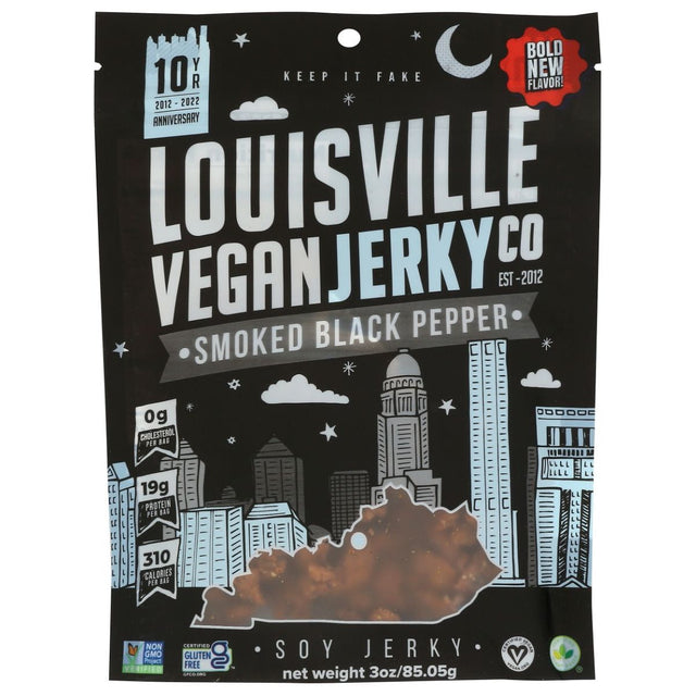 LOUISVILLE VEGAN JERKY: Smoked Black Pepper, 3 oz - #tag1# - #tag2#