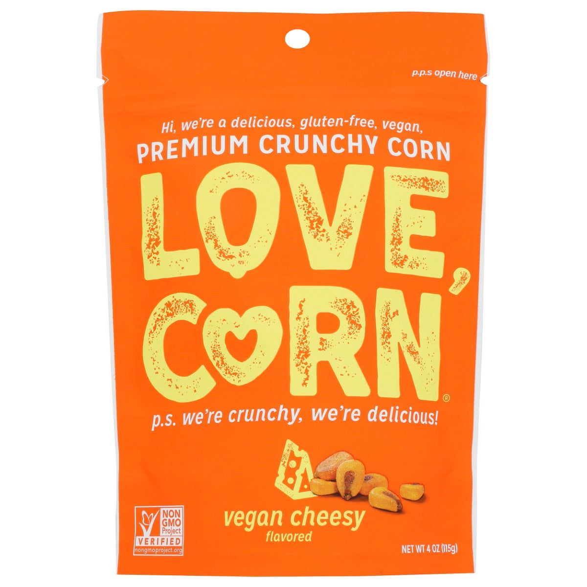 LOVE CORN: Love Corn Vegn Chezy Shre, 4 OZ - #tag1# - #tag2#