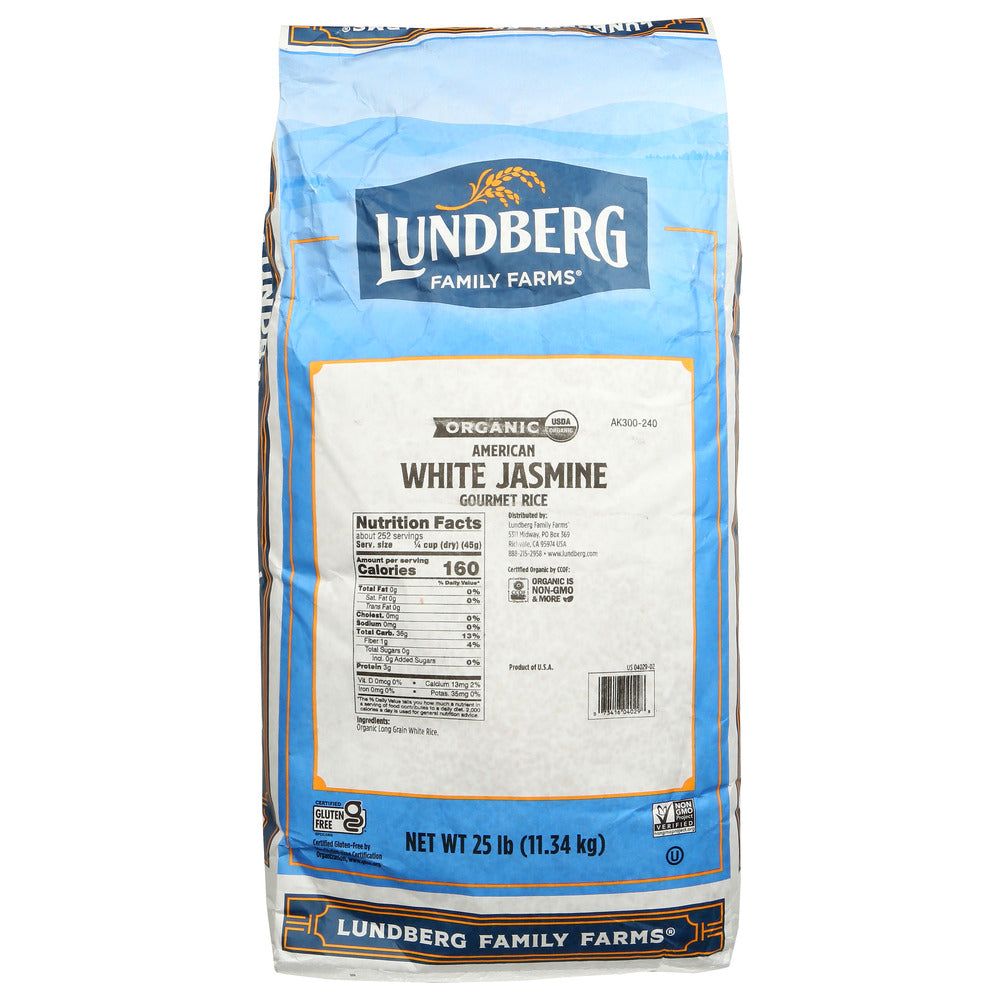 LUNDBERG: Organic California White Jasmine Rice, 25 lb - #tag1# - #tag2#