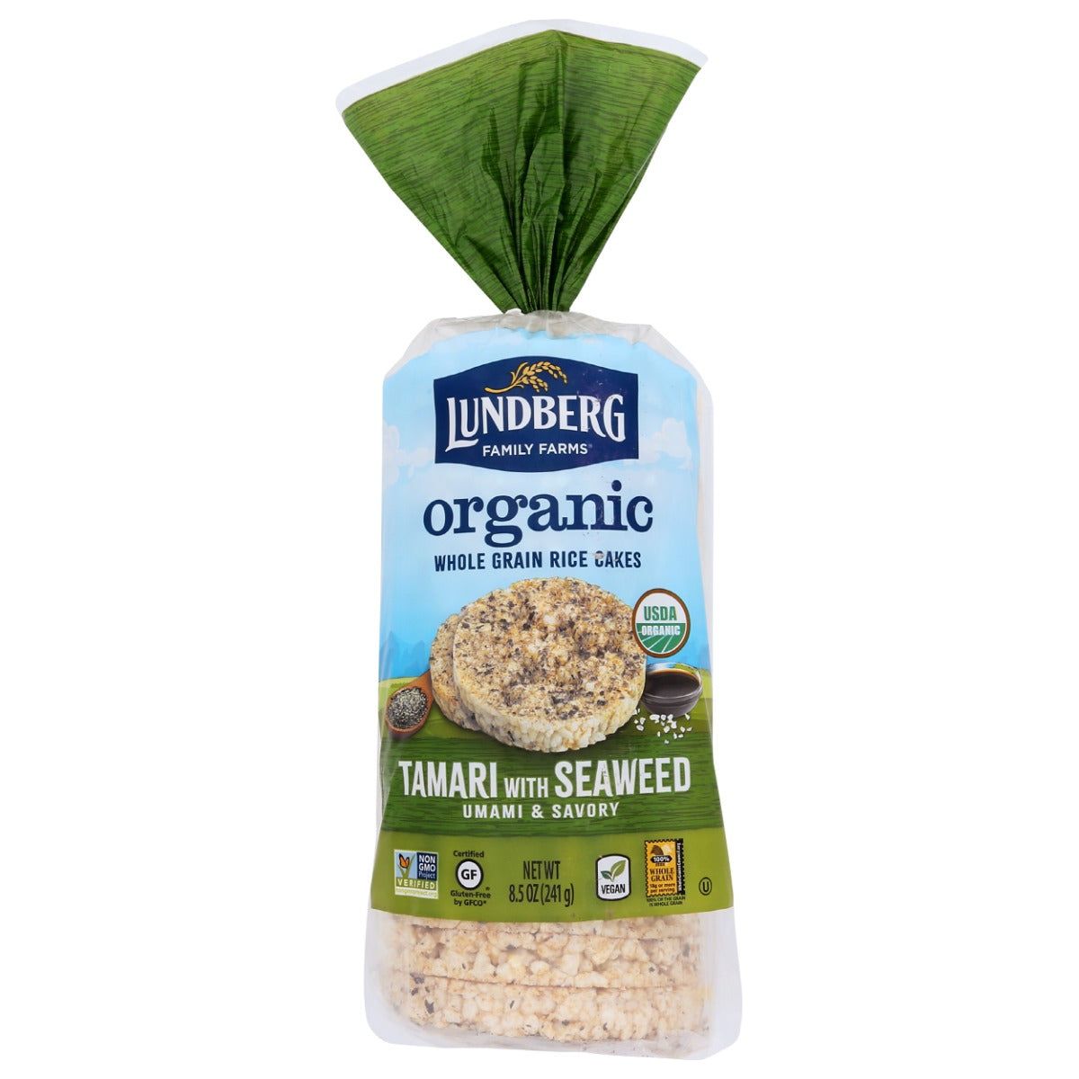 LUNDBERG: Organic Tamari With Seaweed Rice Cakes, 8.5 oz - #tag1# - #tag2#