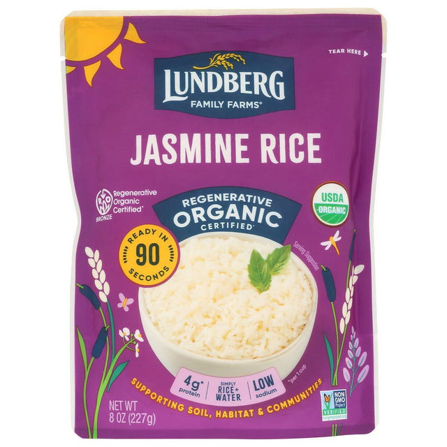 LUNDBERG: White Jasmine Thai  Hom Mali Rice, 8 oz - Sunshine Co Op. - #tag1# - #tag2# - #tag3# - #tag4#