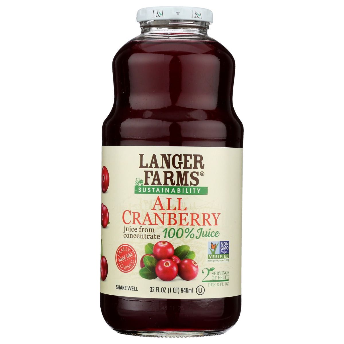 L & A JUICE: All Cranberry Juice, 32 fo - #tag1# - #tag2#