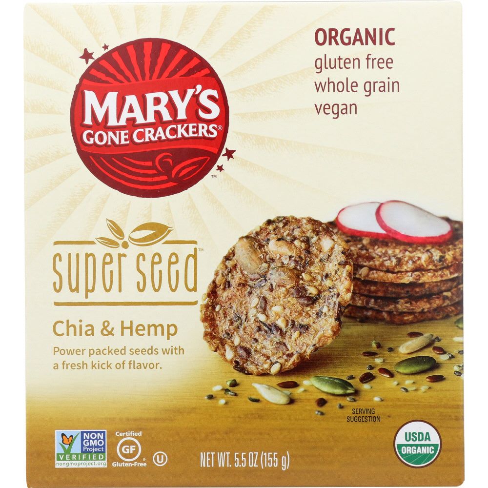 MARYS GONE CRACKERS: Super Seed Chia & Hemp Crackers, 5.5 oz - #tag1# - #tag2#