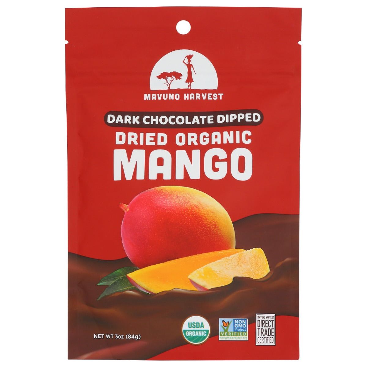 MAVUNO HARVEST: Organic Dried Mango Dipped In Dark Chocolate, 3 oz - #tag1# - #tag2#