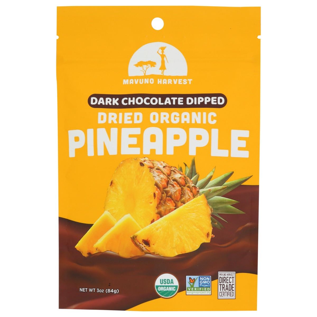 MAVUNO HARVEST: Organic Dried Pineapple Dipped In Dark Chocolate, 3 oz - #tag1# - #tag2#
