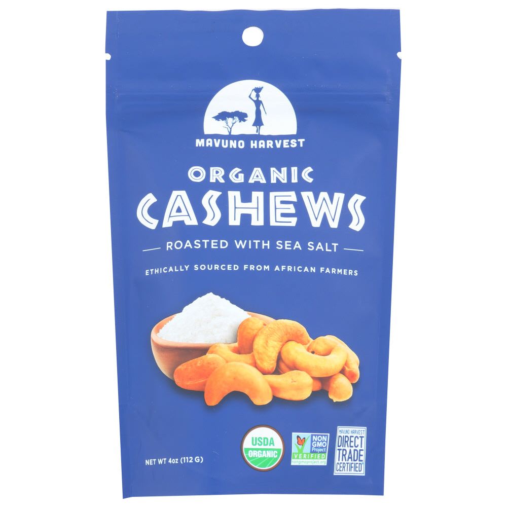 MAVUNO HARVEST: Organic Roasted Cashews Sea Salt, 4 oz - #tag1# - #tag2#