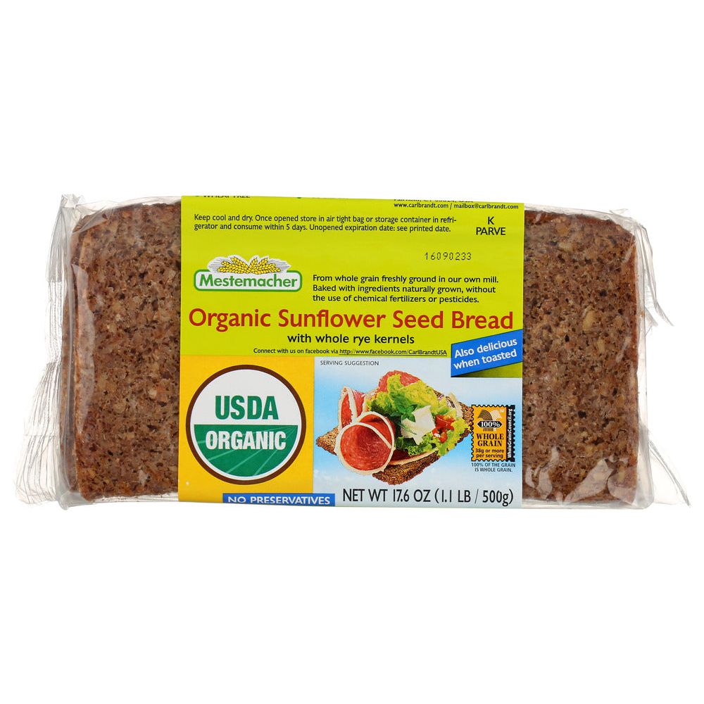 MESTEMACHER: Organic Sunflower Seed Bread, 17.6 oz - #tag1# - #tag2#