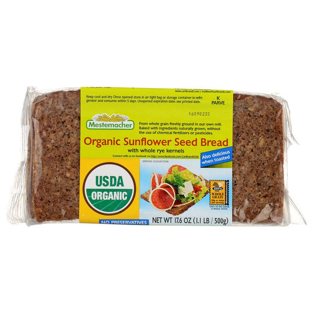 MESTEMACHER: Organic Sunflower Seed Bread, 17.6 oz - #tag1# - #tag2#
