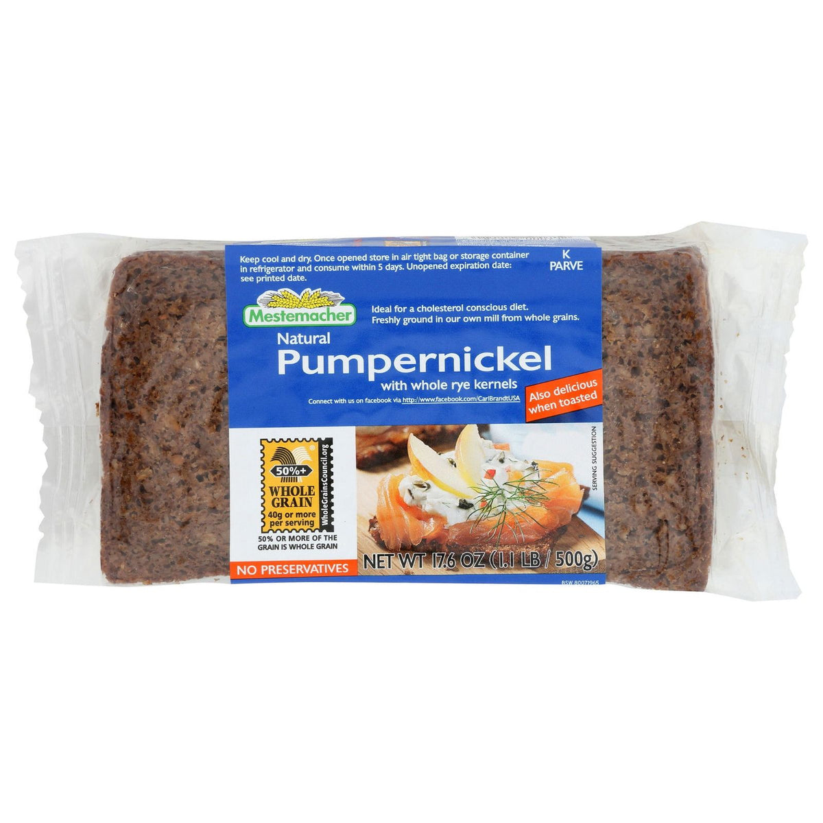 MESTEMACHER: Pumpernickel Bread, 17.6 oz - Sunshine Co Op. - #tag1# - #tag2# - #tag3# - #tag4#