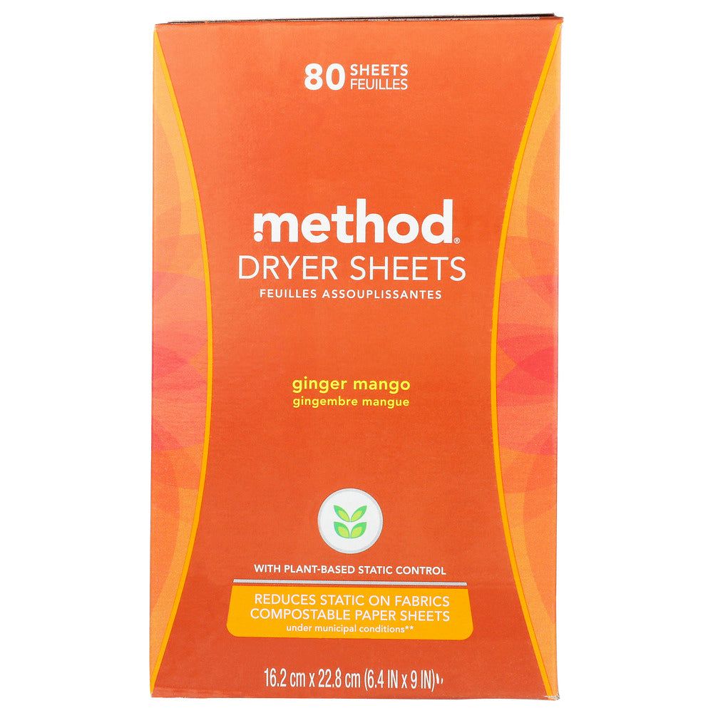 METHOD HOME CARE: Dryer Sheet Gngr Mngo, 80 pc - #tag1# - #tag2#