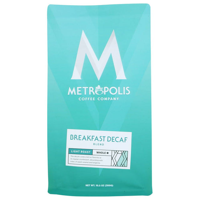 METROPOLIS COFFEE: Breakfast Decaf Blend Light Roast Whole Bean Coffee, 10.5 oz - #tag1# - #tag2#