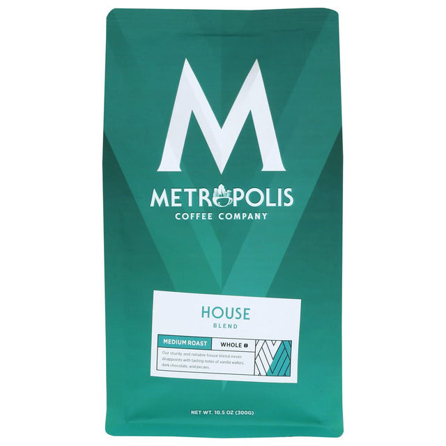 METROPOLIS COFFEE: House Blend Medium Roast Whole Bean Coffee, 10.5 oz - #tag1# - #tag2#