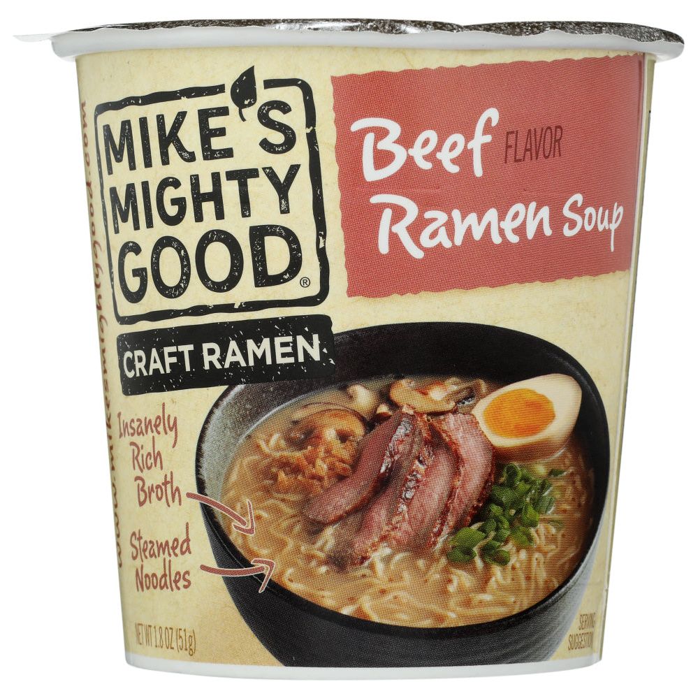 MIKES MIGHTY GOOD: Soup Beef Ramen, 1.8 oz - #tag1# - #tag2#