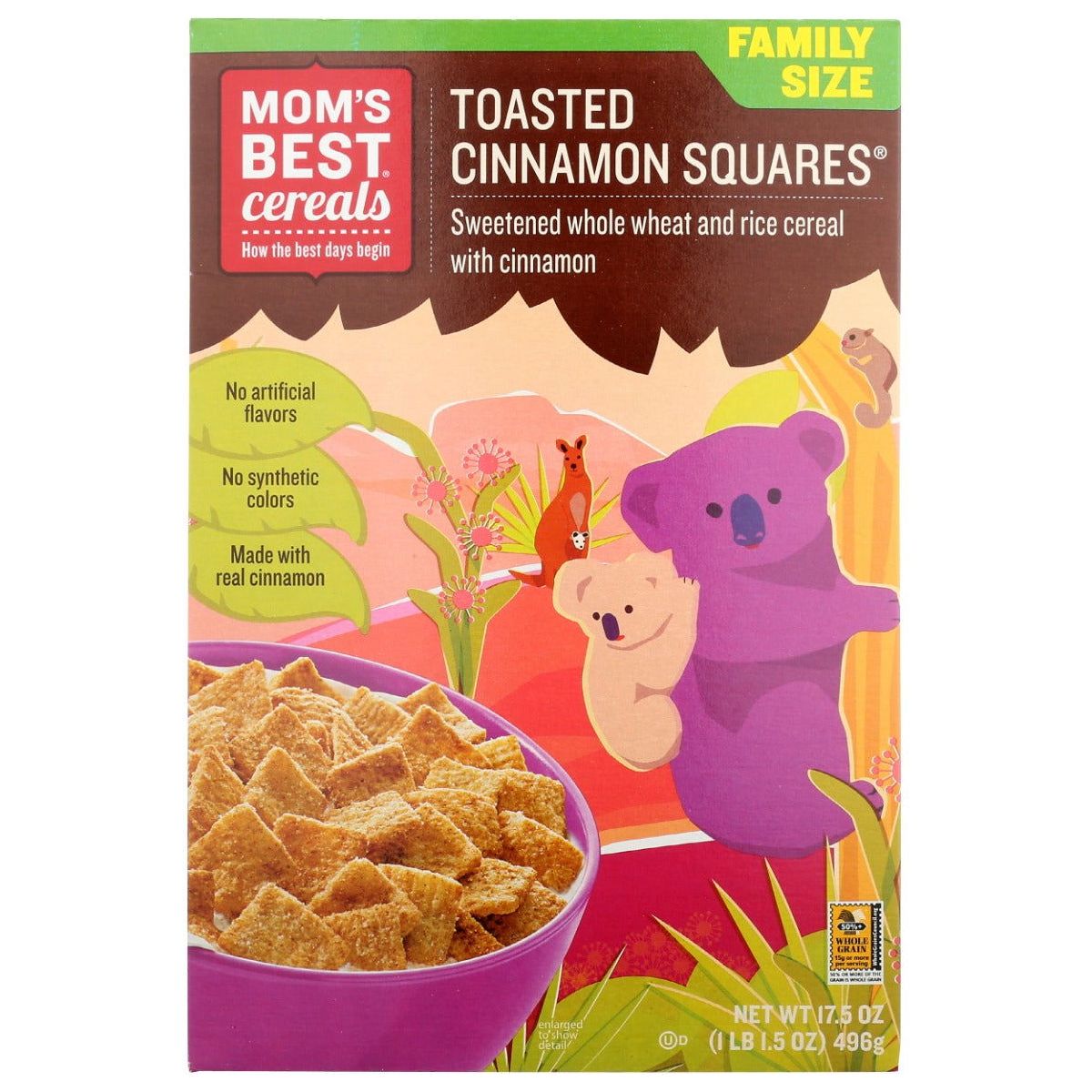 MOMS BEST: Toasted Cinnamon Squares Cereal, 17.5 oz - Sunshine Co Op. - #tag1# - #tag2# - #tag3# - #tag4#