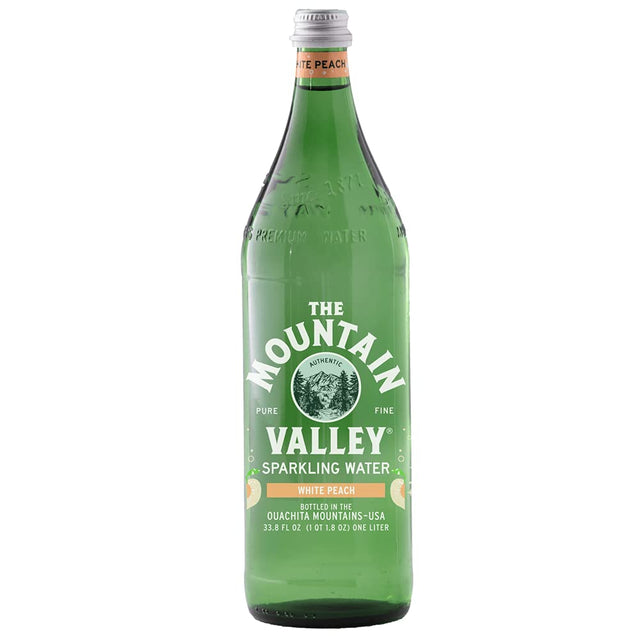 MOUNTAIN VALLEY: White Peach Sparkling Water, 33.8 fo - Sunshine Co Op. - #tag1# - #tag2# - #tag3# - #tag4#